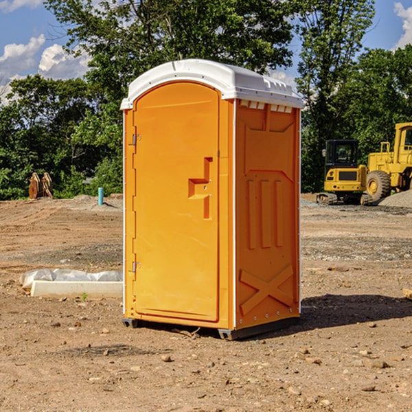 how often are the portable restrooms cleaned and serviced during a rental period in Shasta